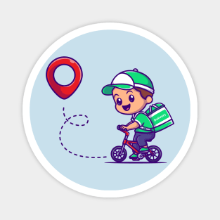 Cute Courier Delivery Package Cartoon Magnet